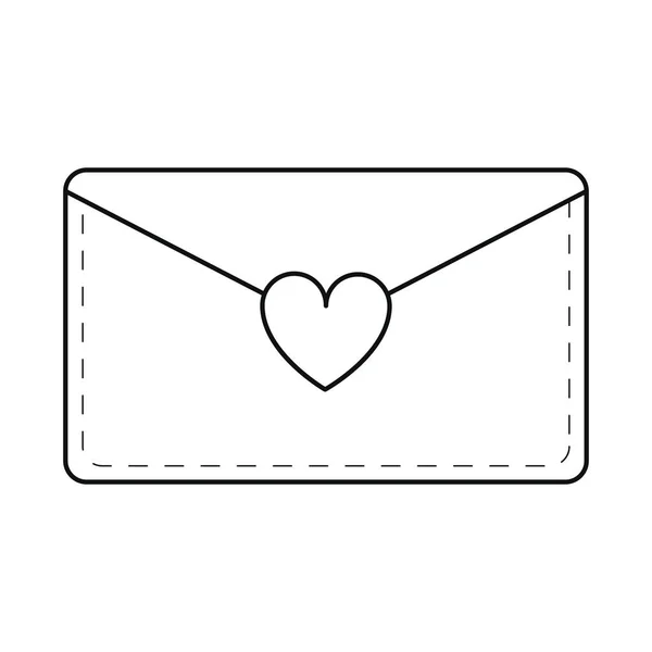 Envelope de e-mail mensagem linha de amor — Vetor de Stock