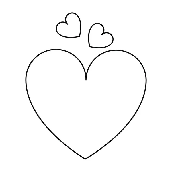 Amor corazón romántico símbolo línea — Vector de stock