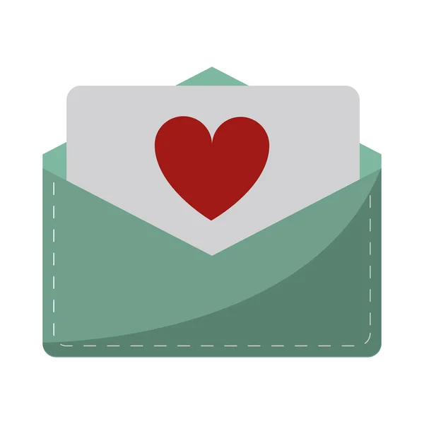 Amor corazón sobre correo carta de San Valentín — Archivo Imágenes Vectoriales