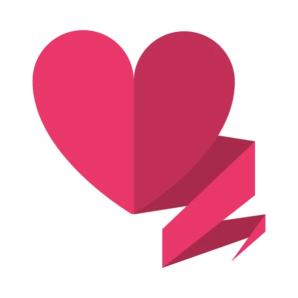 Kärlek hjärta med menyfliksområdet dekoration — Stock vektor