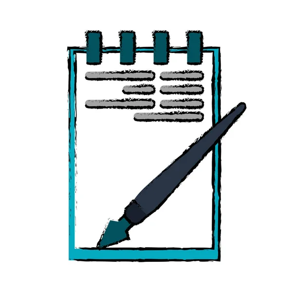 Zeichenblock Papier Stift Schreibbüro — Stockvektor
