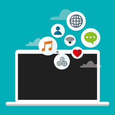dizüstü bilgisayar bulut bağlantı sosyal medya