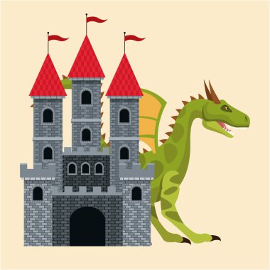 büyük kale Ejderha ortaçağ