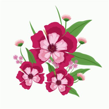 Kırmızı ve pembe çiçek dal demeti