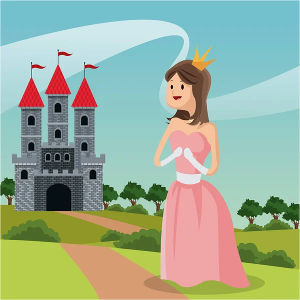 Пейзаж замка принцессы — стоковый вектор