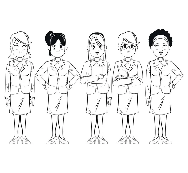 Grupa kobiet pracownik zespołu pracy firmy — Wektor stockowy