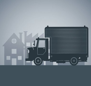 siluet kamyon teslim kent kargo