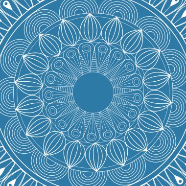 Mandala mistik düzeni mavi arka plan