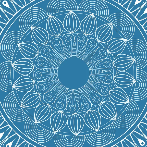 Mandala mistik düzeni mavi arka plan