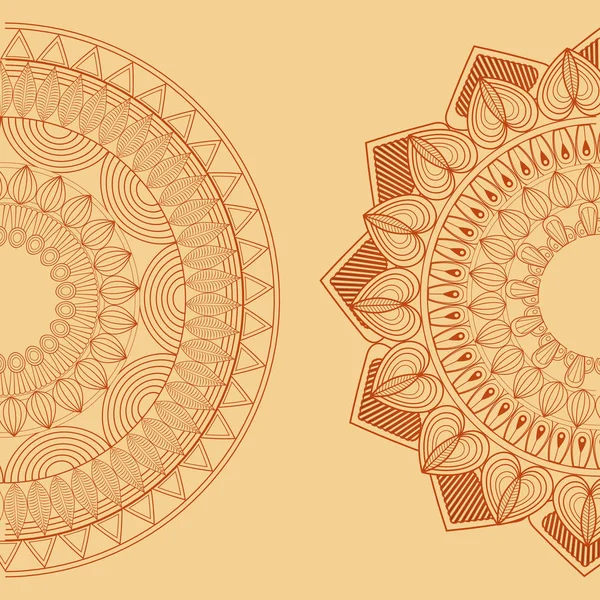 Deux mandala hindouisme spirituel vintage — Image vectorielle