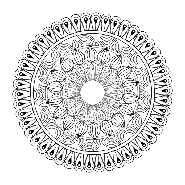 Mandala hindouisme spirituel contour — Image vectorielle