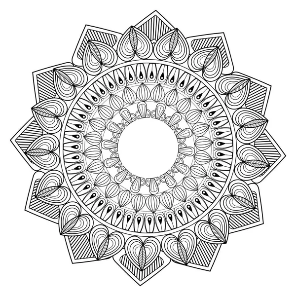 Zarys szablon ornament Mandala — Wektor stockowy