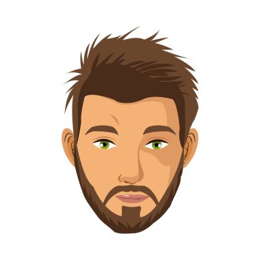 portre adam yeşil gözleri kahverengi saçlı sakallı