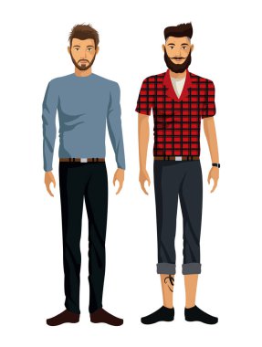 iki adam sakalları rahat zarif görünüm