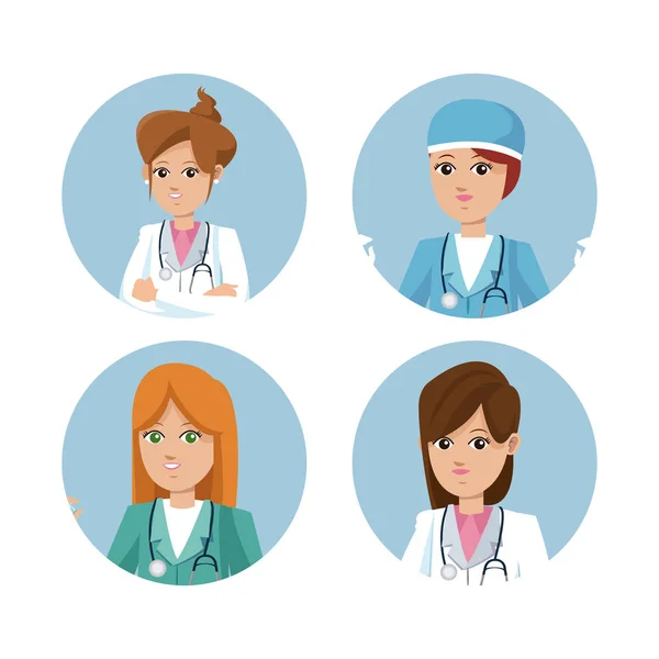 Σύνολο γυναίκες υπηρεσίες ιατρικής περίθαλψης — Διανυσματικό Αρχείο