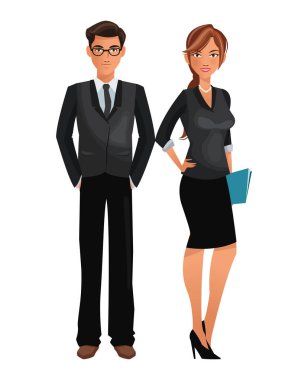 Çift işçinin office iş ayakta