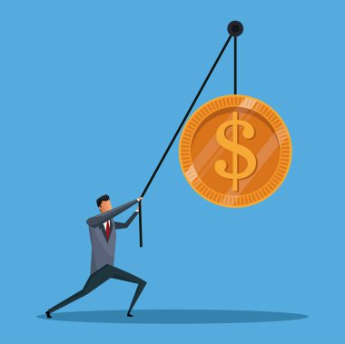 iş adamı koni Asansör bozuk para para