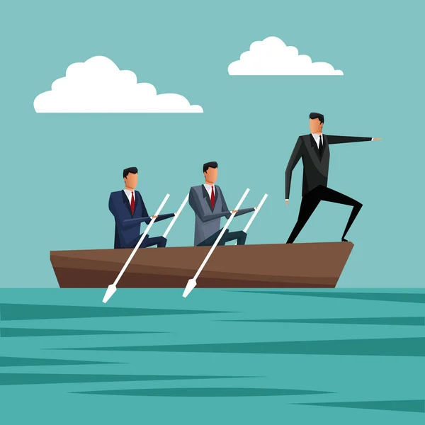 Forretningsfolk padling team work manager vækst – Stock-vektor