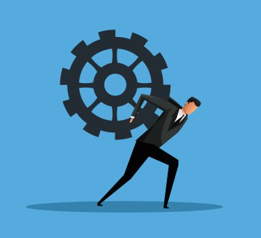 iş adamı taşıma dişli ilerleme