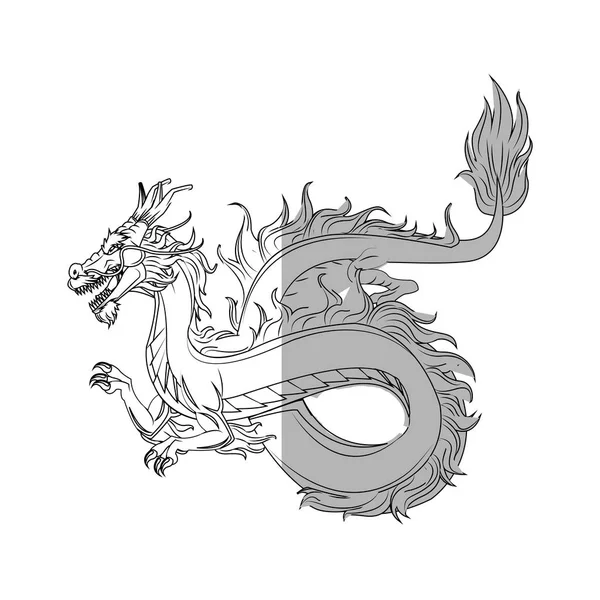 Icono de dibujos animados de dragón — Vector de stock