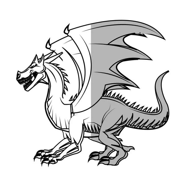 Icono de dibujos animados de dragón — Archivo Imágenes Vectoriales