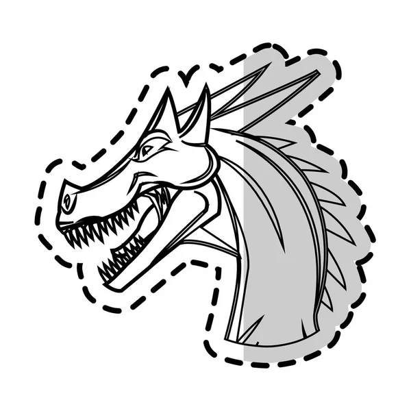 Dragon icône de dessin animé — Image vectorielle