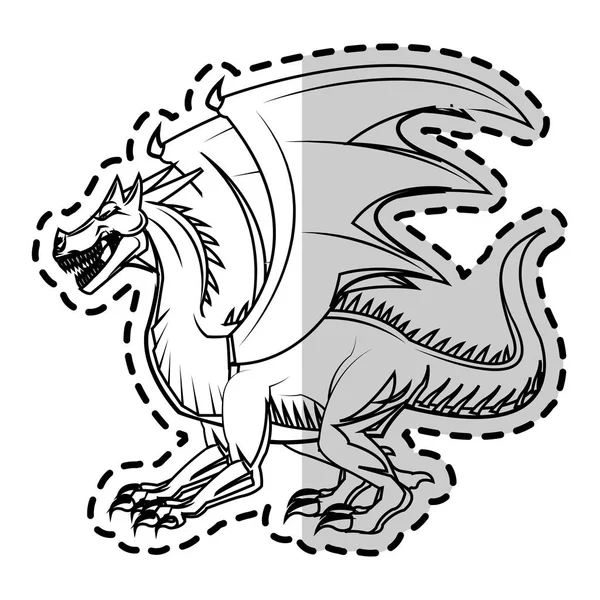 Dragon cartoon icon — Stock Vector