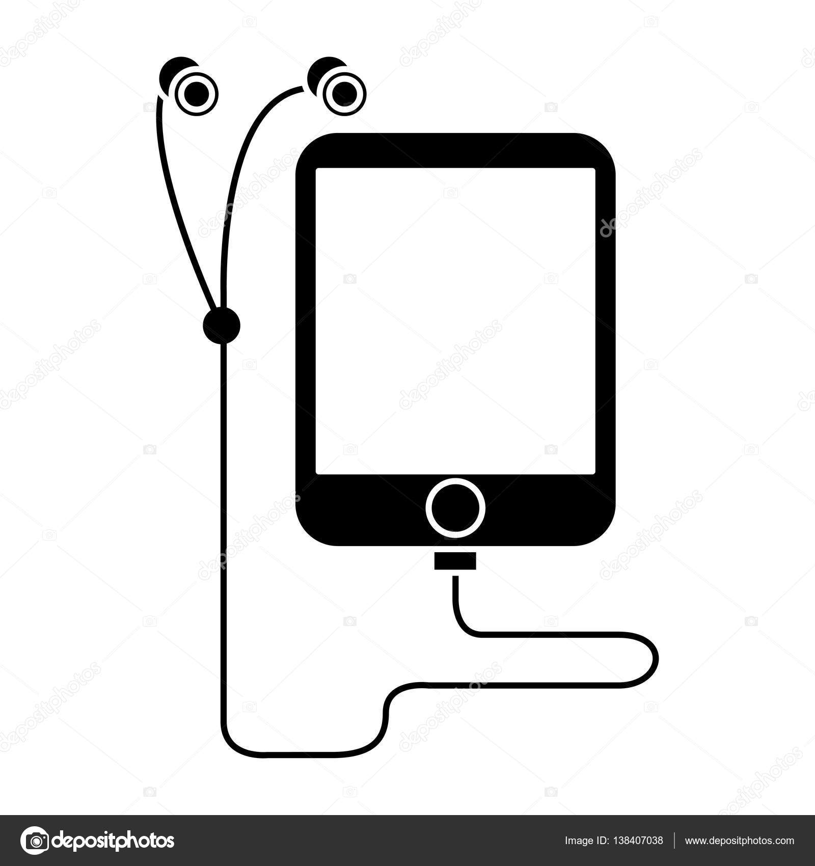Silhouette Mp3 Device Play Music Earphones Vector Image By C Jemastock Vector Stock Silhouette Mp3 Device Play Music Earphones Vector Image By C Jemastock Vector Stock