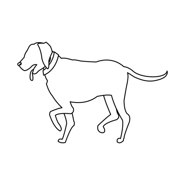 Pictogram van de cartoon van de hond — Stockvector