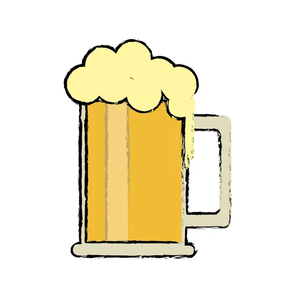 漫画の冷たいビール泡泡の聖パトリックの日マグカップ — ストックベクタ