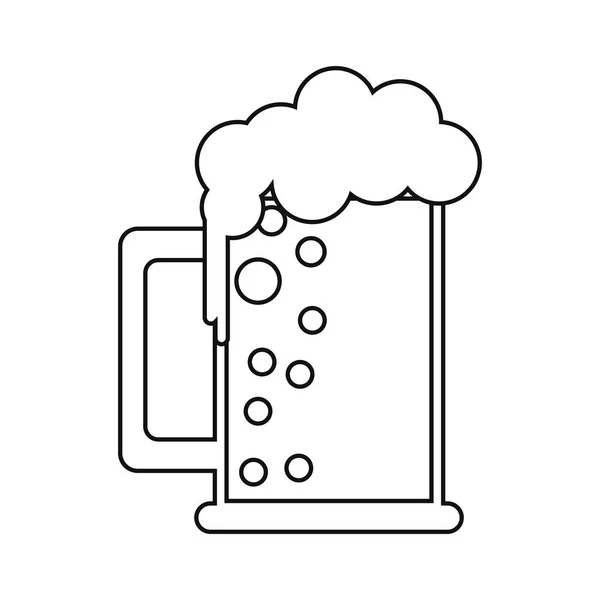 Svatý patrick den hrnek pivní pěny bubliny studené osnovy — Stockový vektor