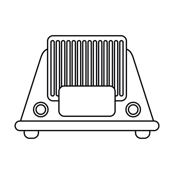 Radio musique communication dispositif contour — Image vectorielle