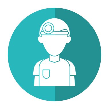 Doktor kafa ile ayna Tekdüzen cerrah gölge ile