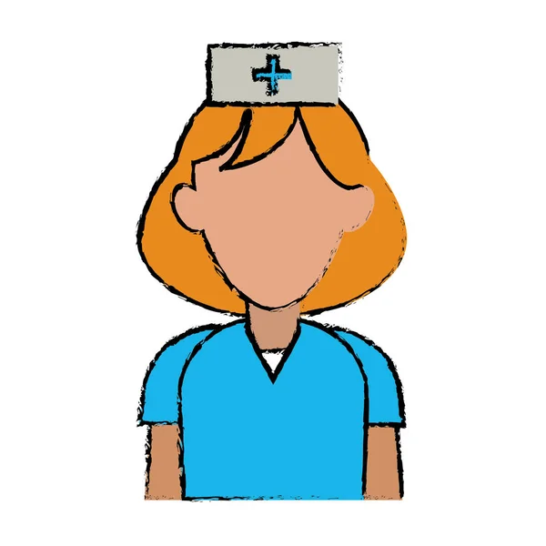 Мультфильм медсестра форма шляпа перекрестное внимание здравоохранения — стоковый вектор