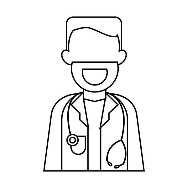ตัวละคร หมอ หนวด สเตโตสโกป — ภาพเวกเตอร์สต็อก