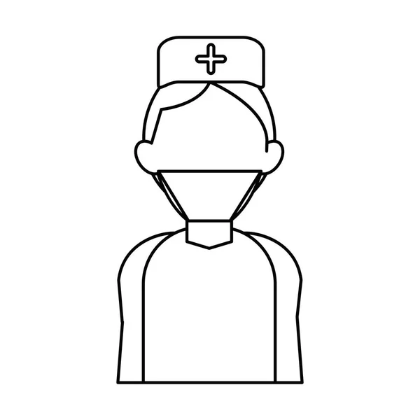 Cirujano médico vistiendo ropa uniforme médico esquema — Vector de stock