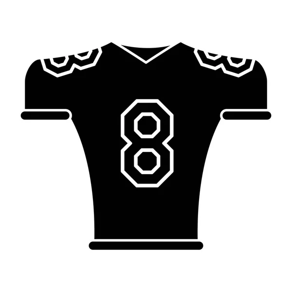 Silhouette maillot de football américain uniforme t-shirt — Image vectorielle