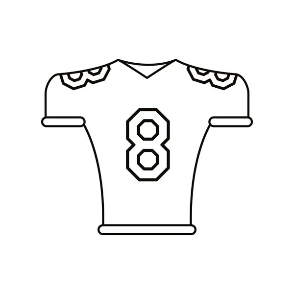Camiseta de fútbol americano camiseta uniforme contorno — Vector de stock