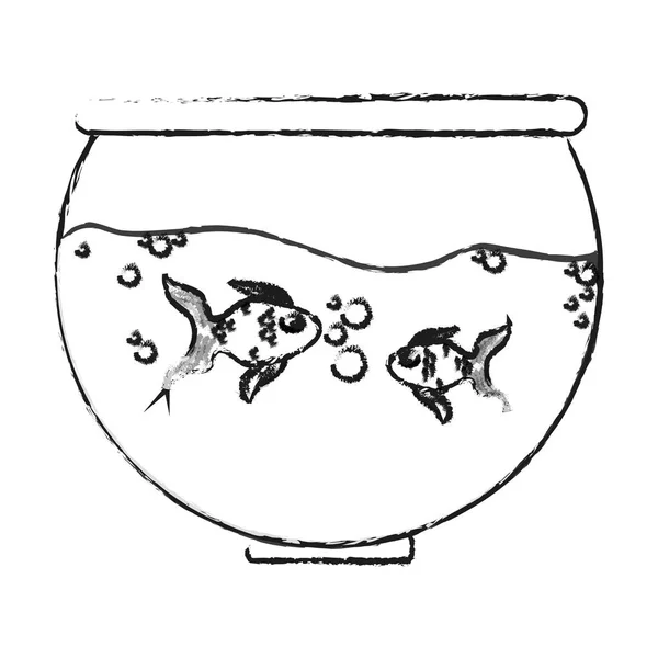 Fishbowl tecknad ikon — Stock vektor