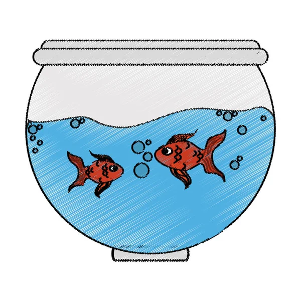 Fishbowl ícone dos desenhos animados — Vetor de Stock