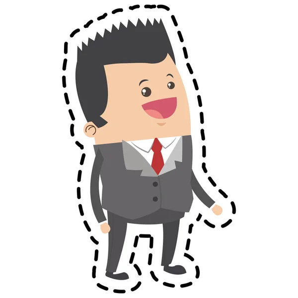 Икона мультипликации бизнесмена — стоковый вектор