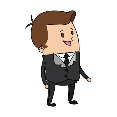 İşadamı çizgi film simgesi