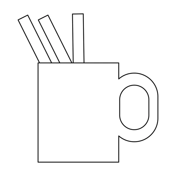 Cup met potloden en pen — Stockvector