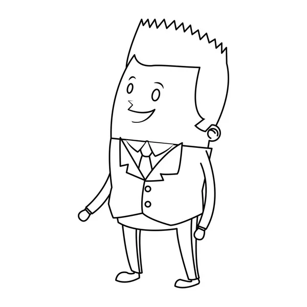Uomo d'affari icona del cartone animato — Vettoriale Stock