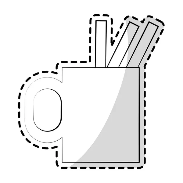 Cup met potloden en pennen — Stockvector