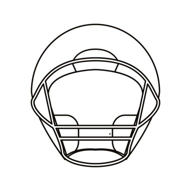 kask Amerikan futbolu önden görünümü anahat