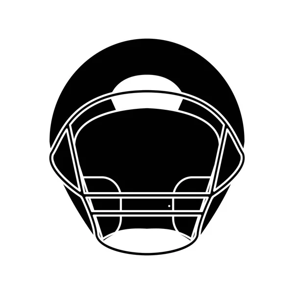 Silueta helmu amerického fotbalu čelní pohled — Stockový vektor