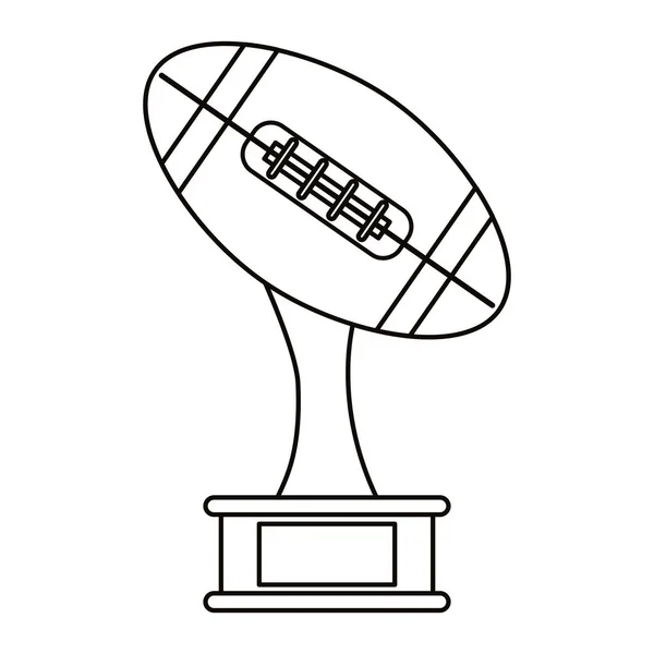 Bola troféu forma americano prêmio de futebol esboço — Vetor de Stock