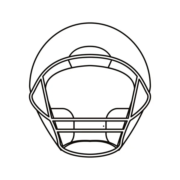 Casco fútbol americano vista frontal contorno — Archivo Imágenes Vectoriales