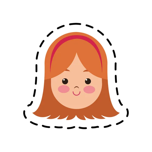 Icono de dibujos animados mujer joven — Vector de stock